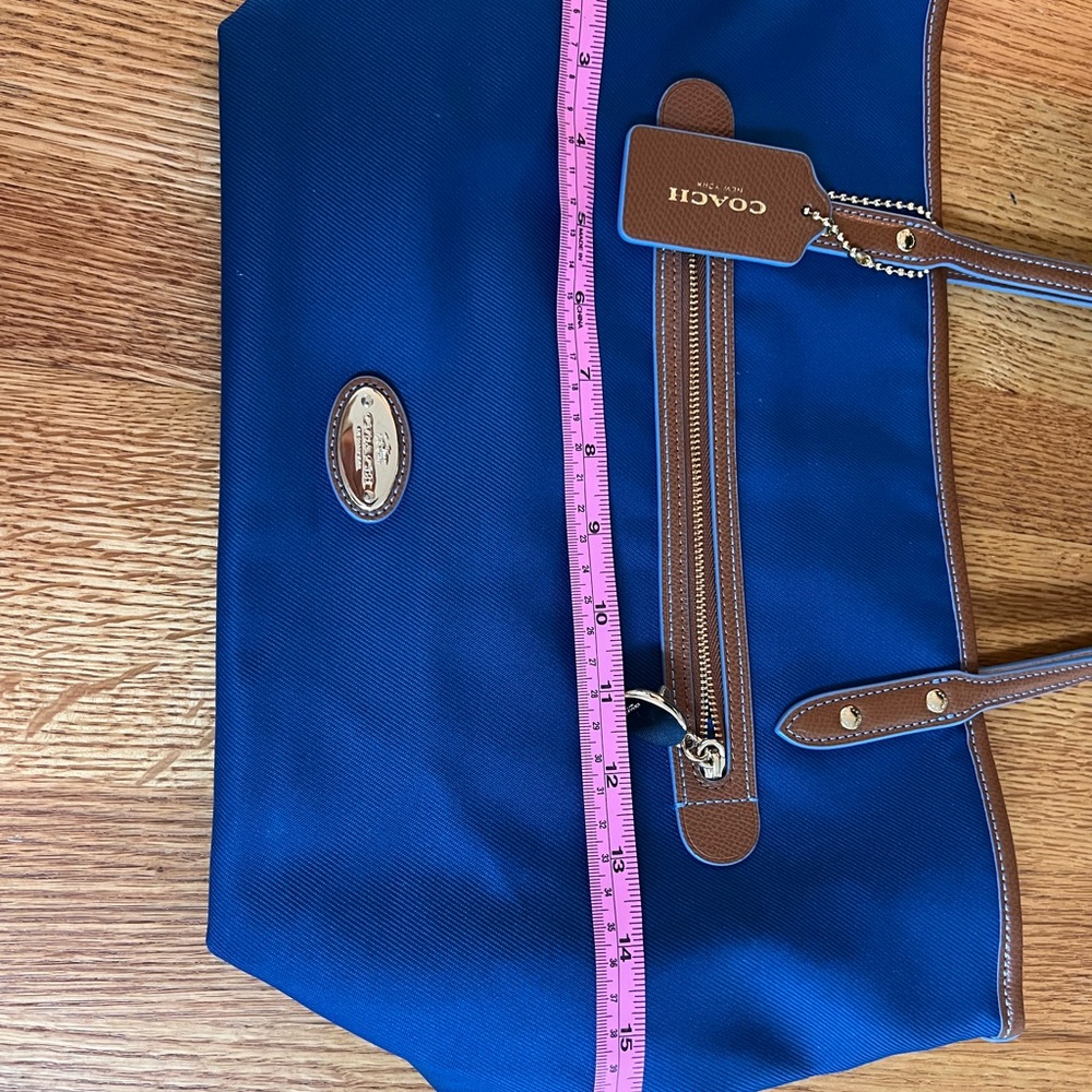 Coach Royal Blue and Brown Tote Bag - Picture 8 of 10